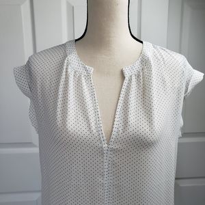Philosophy white with black polka dot blouse sz S